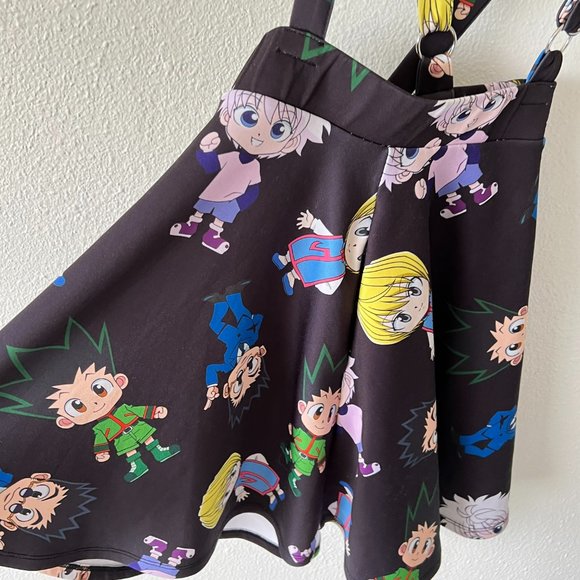HOT TOPIC Hunter X Hunter Chibi Suspender Skirt Black - Picture 6 of 10